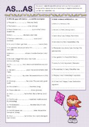 English Worksheet: As...as