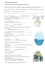 English Worksheet: PRACTISING FUTURE WITH THE SONG 