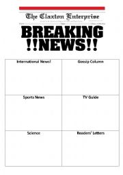 English Worksheet: Breaking news