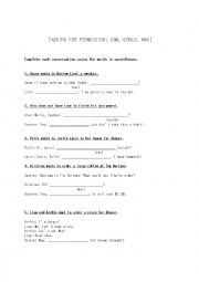 English Worksheet: Permission Modals (Can/Could/May)
