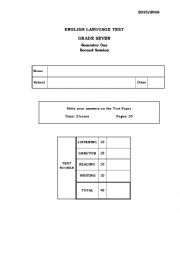 English Worksheet: 4 skills final test