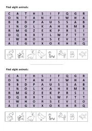 Animals Wordsearch 