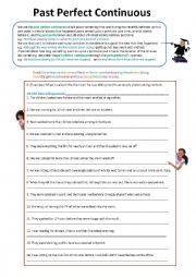 English Worksheet: Past Perfect Continuous