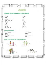 English Worksheet: Adjectives