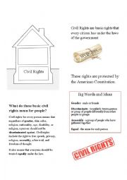 Civil Rights ESL Level 2 Definitions