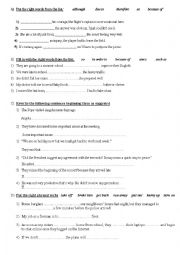 English Worksheet: linking words