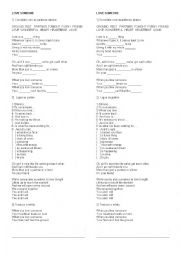 English Worksheet: Music - Love someone