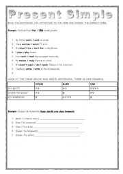 English Worksheet: Present Simple