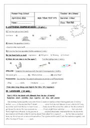 English Worksheet: exam 7th form