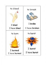 English Worksheet: Irregular verb flashcards