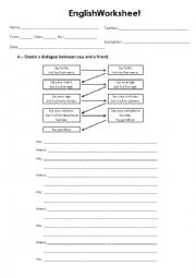 English Worksheet: Dialogue worksheet