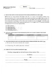 English Worksheet: paragraph writing test