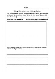 English Worksheet: Story Setting 200 years in the future
