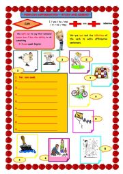 English Worksheet: Can Ability (modals)