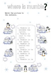 English Worksheet: Where is Mumble?