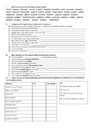 English Worksheet: Past Simple. Regular verbs practice