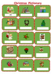 English Worksheet: Christmas Pictionary