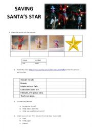 English Worksheet: VIDEO Saving Santas star. CHRISTMAS AD