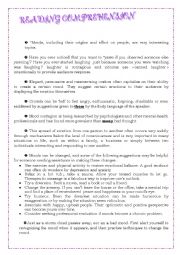 English Worksheet: Reading Comprehension test for baccalaureate students