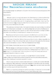 English Worksheet: Mock Exam  