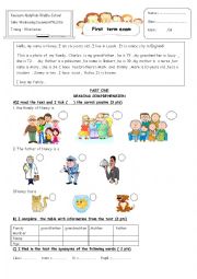 English Worksheet: exam for beginners 