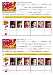 Charlie and the Chocolate Factory worksheet story and main characters