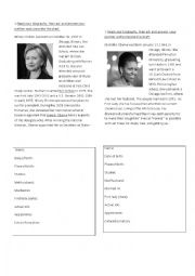 English Worksheet: Obama versus Clinton