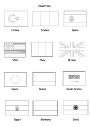 English Worksheet: countries