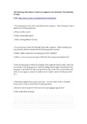 English Worksheet: The invention of lying