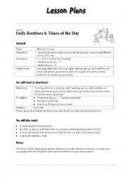 English Worksheet: Daily Routines & Times of the Day