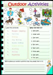 English Worksheet: Outdoor activities