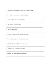 English Worksheet: THE PASSIVE VOICE