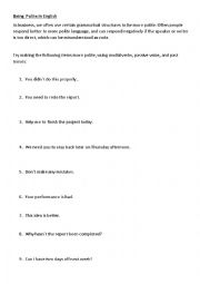 English Worksheet: Being Polite in English for Business Worksheet