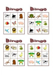 English Worksheet: Animals bingo