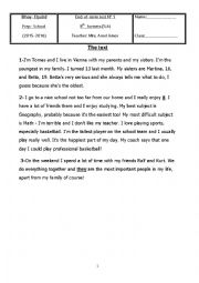 English Worksheet: End -term test 8thform