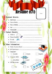 English Worksheet: CV 