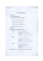 English Worksheet: At the movies