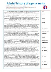 English Worksheet: Agony Aunt Reading FCE exercise and debate