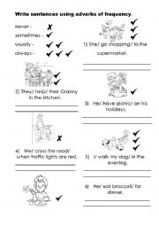 English Worksheet: adverbs of frequency