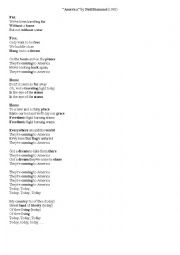 English Worksheet: destination America