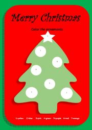 English Worksheet: Merry Christmas coloring