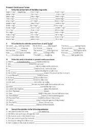 English Worksheet: Present Continuous Practice