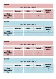 English Worksheet: Present Simple Information gap