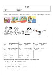 English Worksheet: daily routines