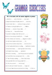 English Worksheet: GRAMMAR EXERCISES