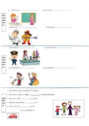 English Worksheet: She/He/It pronouns