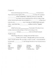 English Worksheet: Absolutely Invincible Chapter Six Cloze Activity