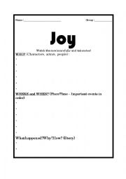 Joy - Movie - Writing Task