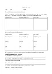 English Worksheet: TEST PAPER: PRESENT SIMPLE PRESENT CONTINUOUS PAST SIMPLE