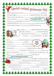 English Worksheet: Santa mixed grammar
